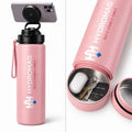 HYDROMAG 4-in-1 Smart Water Bottle with Magnetic Phone Holder & Storage Compartment, Gym Water Bottle for Men & Women, Sports Fitness Workout Bottle for Running, Travel & Outdoor Activities